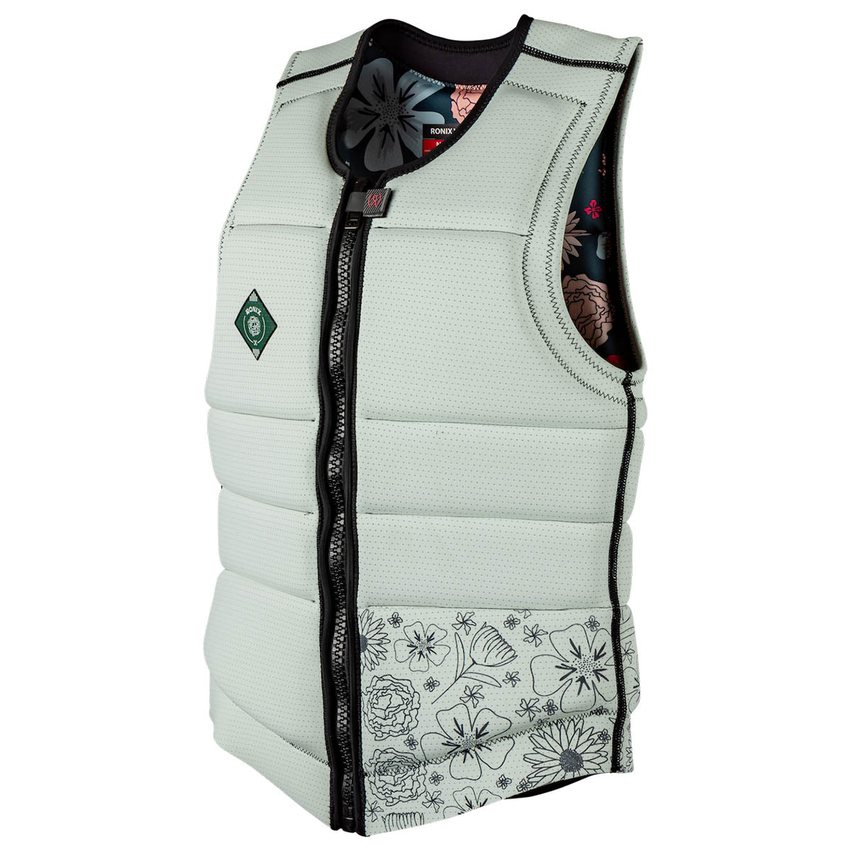 Ronix Rise Women's Comp Wake Vest in Mint / Floral