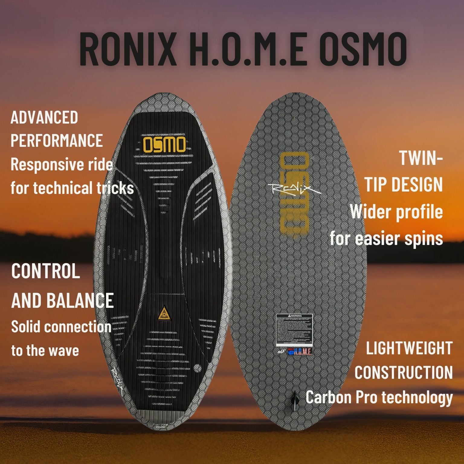 Ronix H.O.M.E. Carbon Pro Osmo Skimmer Wakesurf Board 2025 - BoardCo
