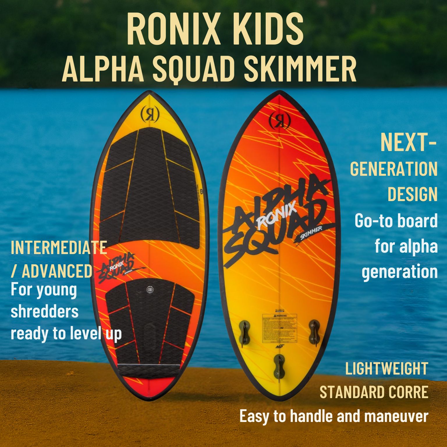 Ronix Kid's Alpha Squad Skimmer Wakesurf Board 2025 - BoardCo