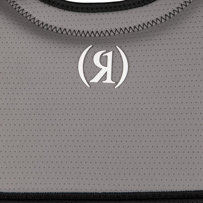 Ronix Presidente Comp Wake Vest in Black / Grey — chest logo detail