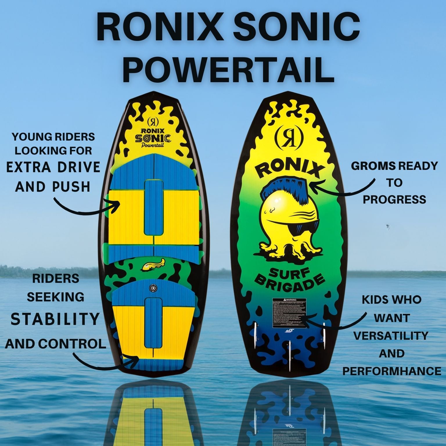 Ronix Sonic Powertail Kids Wakesurf Board 2025 - BoardCo