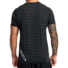RVCA Sport Vent Stripe SS Tee in Black Stripe