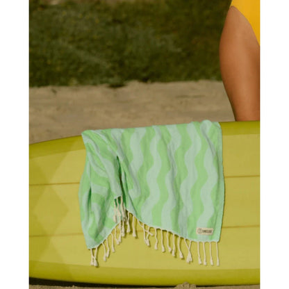 Sand Cloud Rumble Waves Towel in Lime - BoardCo