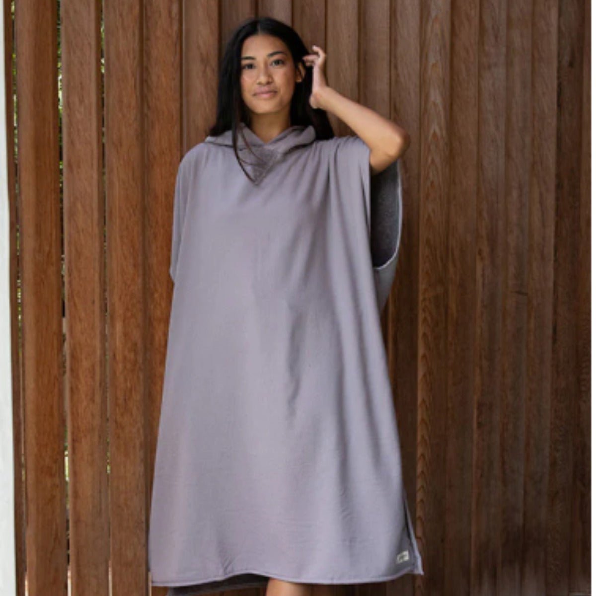Sand Cloud Terra Hooded Poncho in Grey - BoardCo