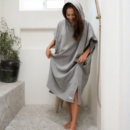 Sand Cloud Terra Hooded Poncho in Grey - BoardCo
