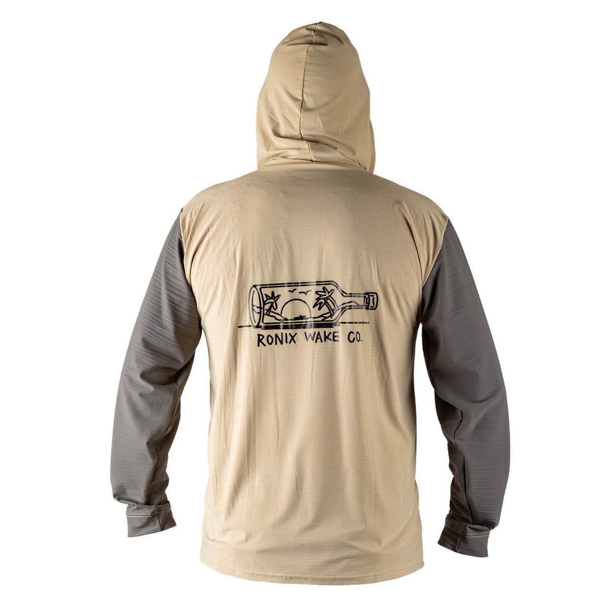 Ronix Men's UV Shade Wick Dry Hoodie in Sand / Charcoal