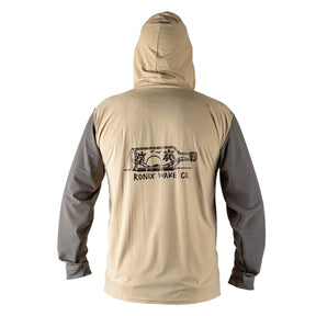 Ronix Men's UV Shade Wick Dry Hoodie in Sand / Charcoal