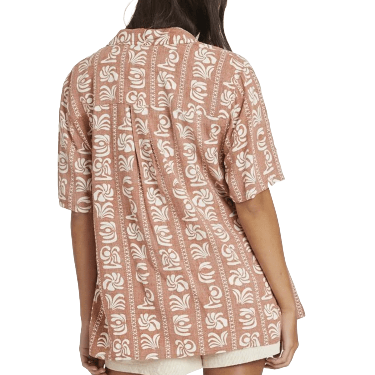 Sisstr Island Beauty Short Sleeve Woven Top in Henna - BoardCo