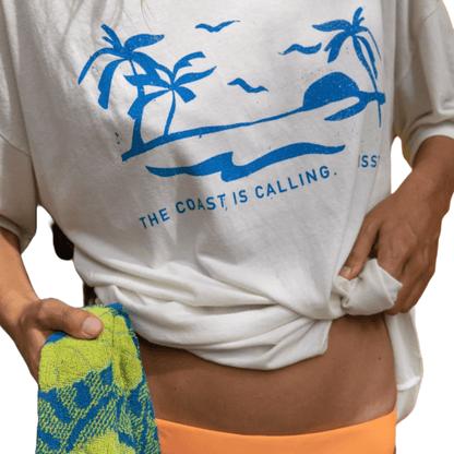 Sisstr Kickin It Slouch Short Sleeve Tee in Vintage White - BoardCo