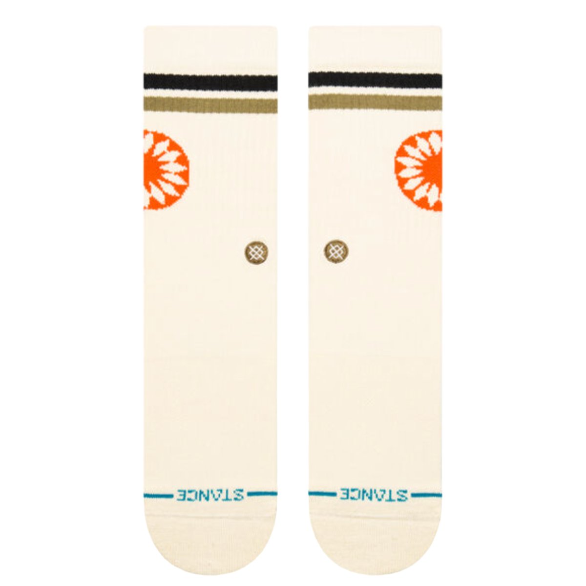Stance Sun Dial Crew Socks in Cream - BoardCo