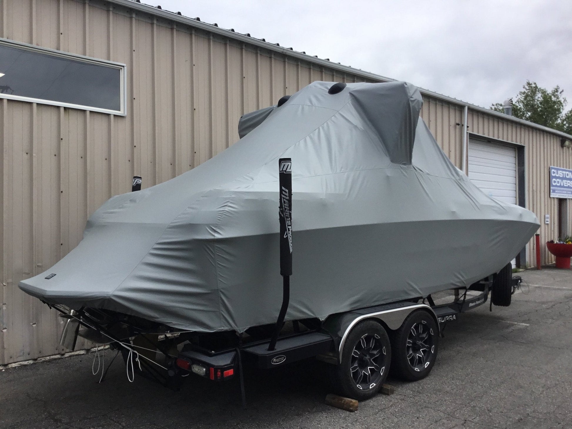 Supra SA With Roswell Pro Edge Tower and Factory bimini Double Up Storage Cover - BoardCo