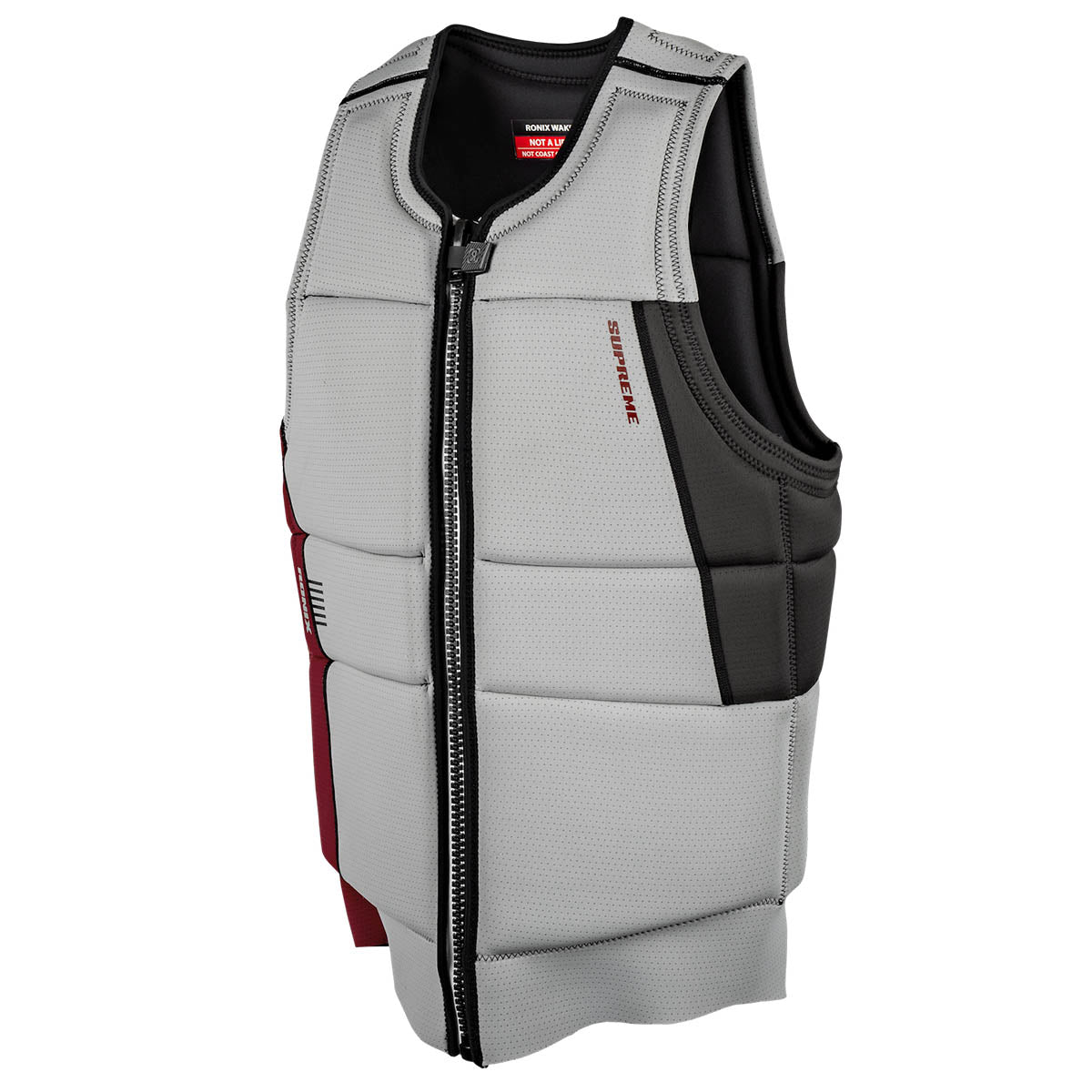 Ronix Supreme Comp Wake Vest in Grey / Maroon