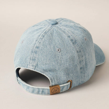 USA Embroidered Denim Cotton USA Embroidered Baseball Cap in Light Blue - BoardCo