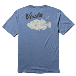 Vissla Reefer Comp Lite Eco Drirelease Tee in Harbor Blue Heather - BoardCo