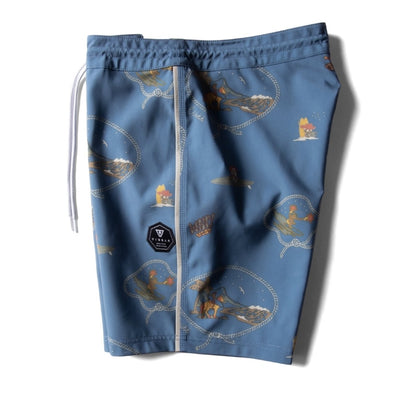Vissla Soren Wavey West 13" Kids Boardshort in Tidal Blue - BoardCo