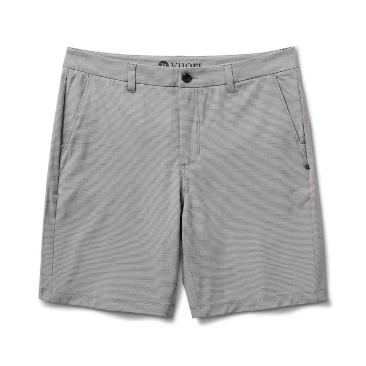 Vuori Pebble Hybrid Shorts in Steel - BoardCo