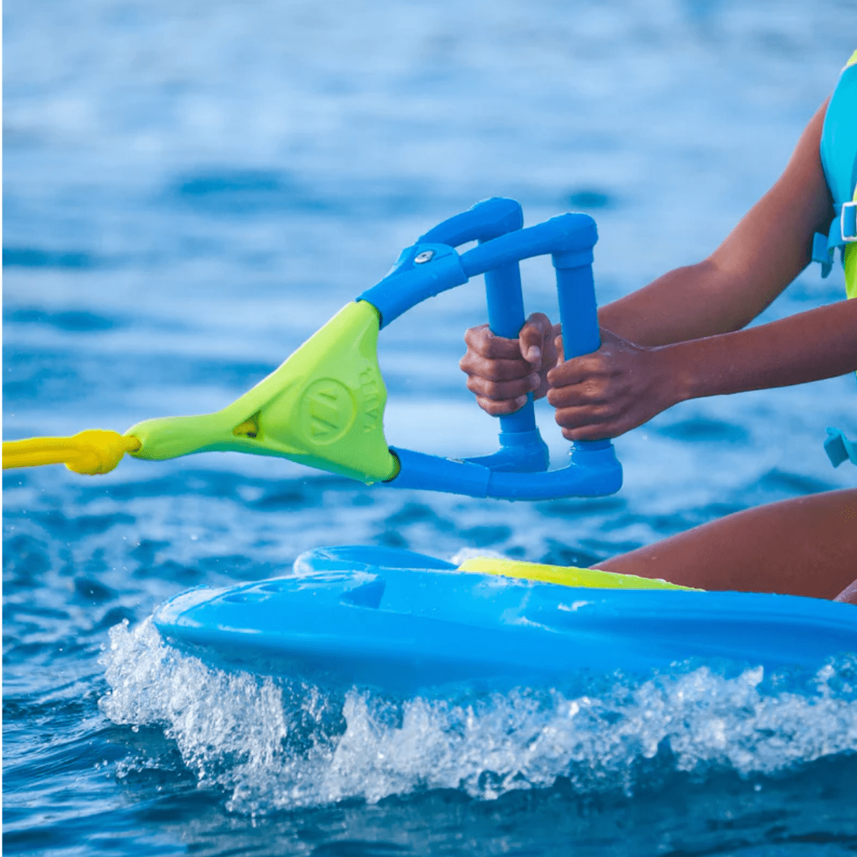 ZUP DoubleZUP Handle & 60' Tow Rope in Yellow Blue - BoardCo