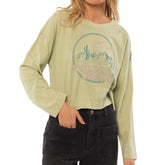 Amuse Society Golden Hour L/S Knit Tee in Aloe - BoardCo