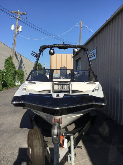 Axis A20 with Grey Skull Tower and Factory Bimini Double Up Storage Cover - BoardCo