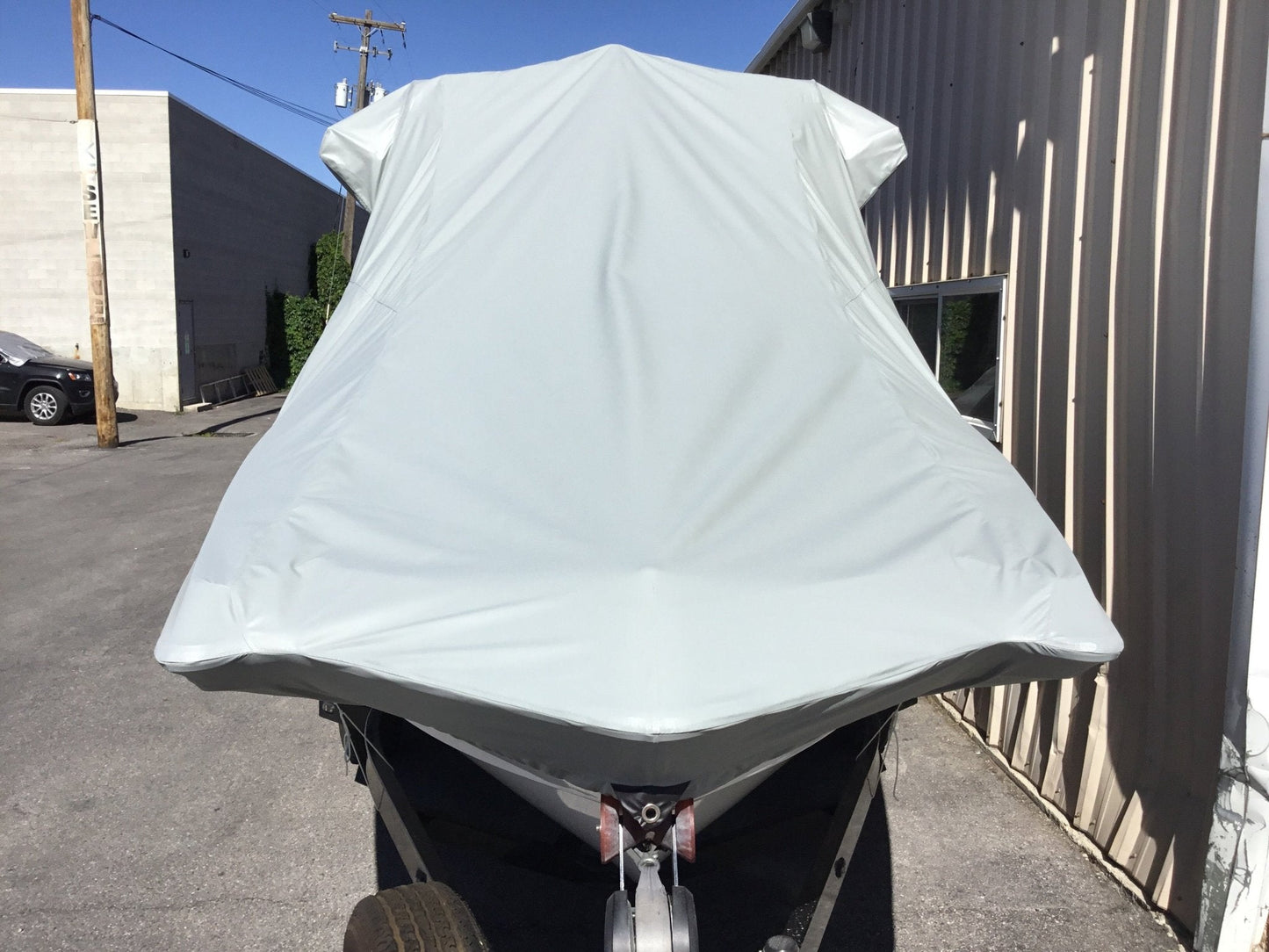 Axis A20 with Grey Skull Tower and Factory Bimini Double Up Storage Cover - BoardCo