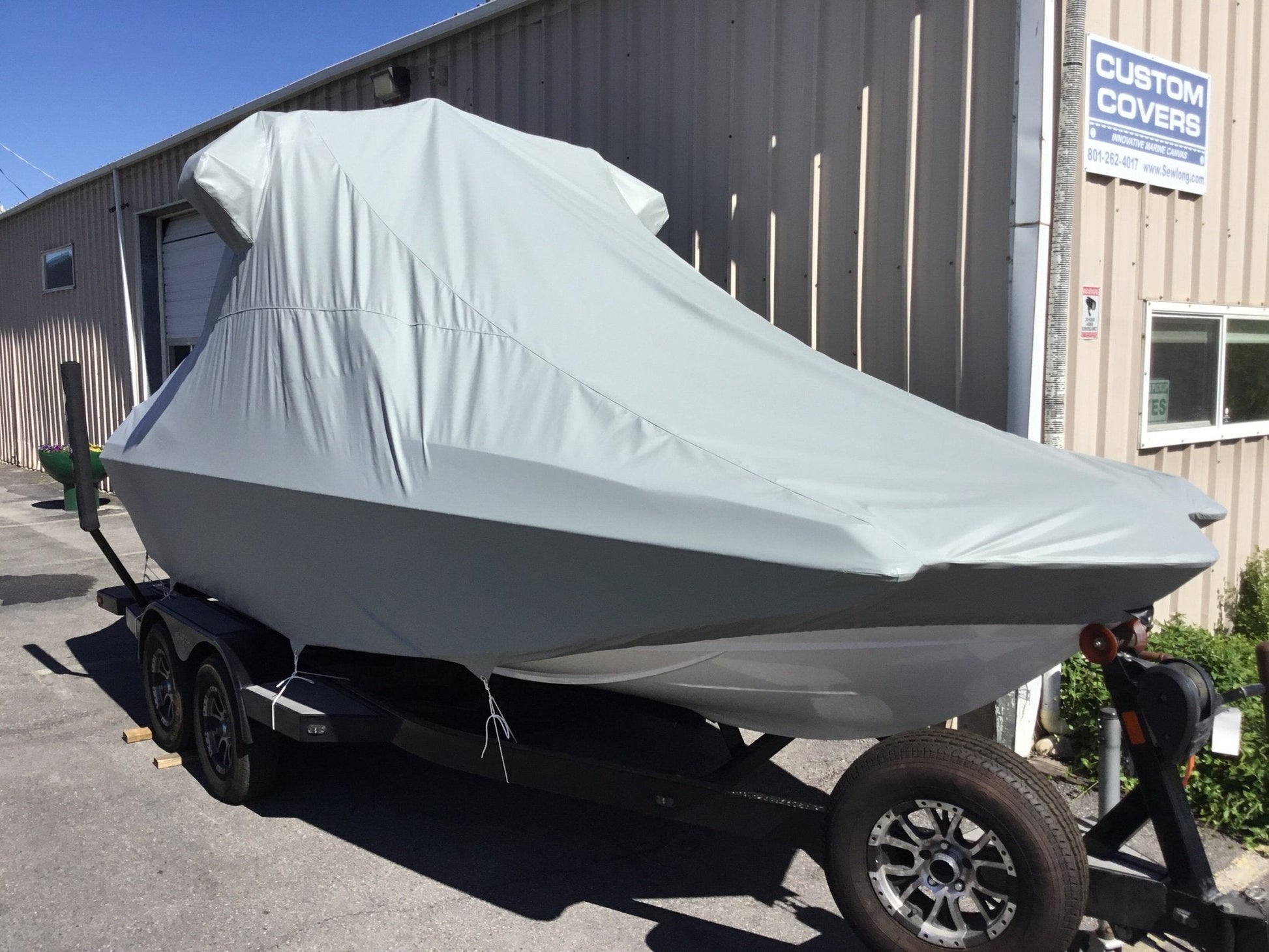 Axis A20 with Grey Skull Tower and Factory Bimini Double Up Storage Cover - BoardCo
