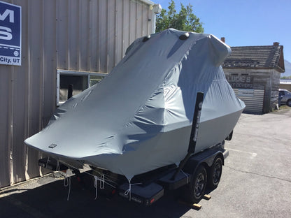 Axis A20 with Grey Skull Tower and Factory Bimini Double Up Storage Cover - BoardCo