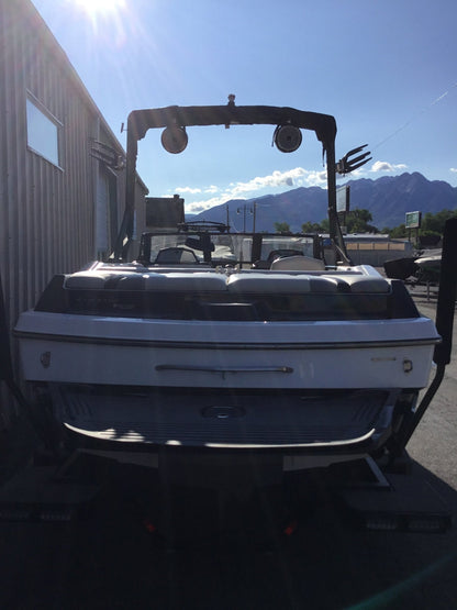 Axis A20 with Grey Skull Tower and Factory Bimini Double Up Storage Cover - BoardCo