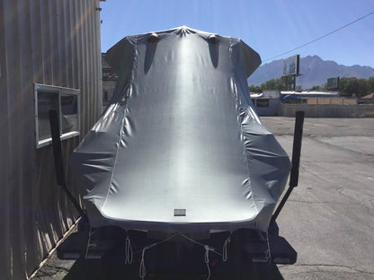 Axis A20 with Grey Skull Tower and Factory Bimini Double Up Storage Cover - BoardCo