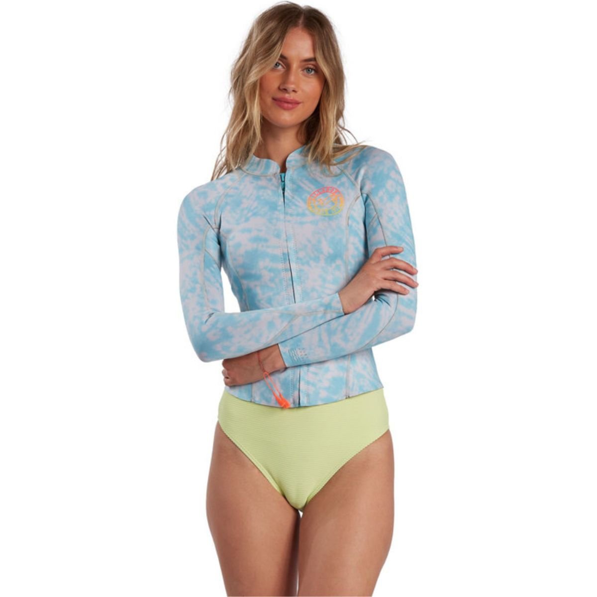 Billabong 2mm Peeky Wetsuit Jacket in Island Blue Neon - BoardCo