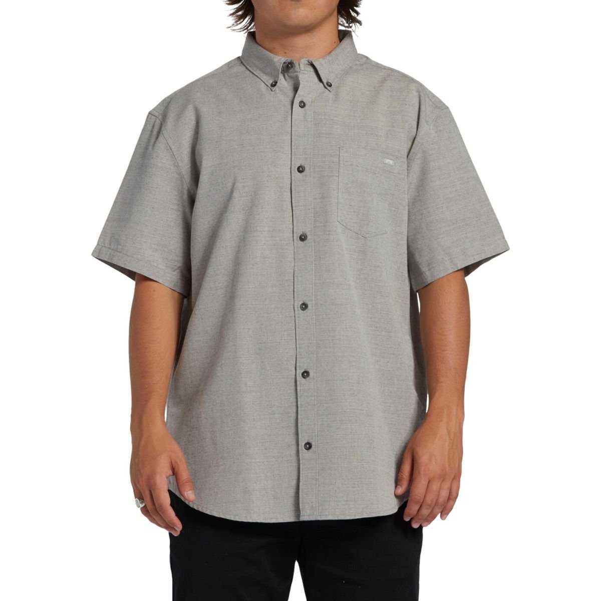 Billabong All Day Short Sleeve Woven Shirt in Light Grey - BoardCo