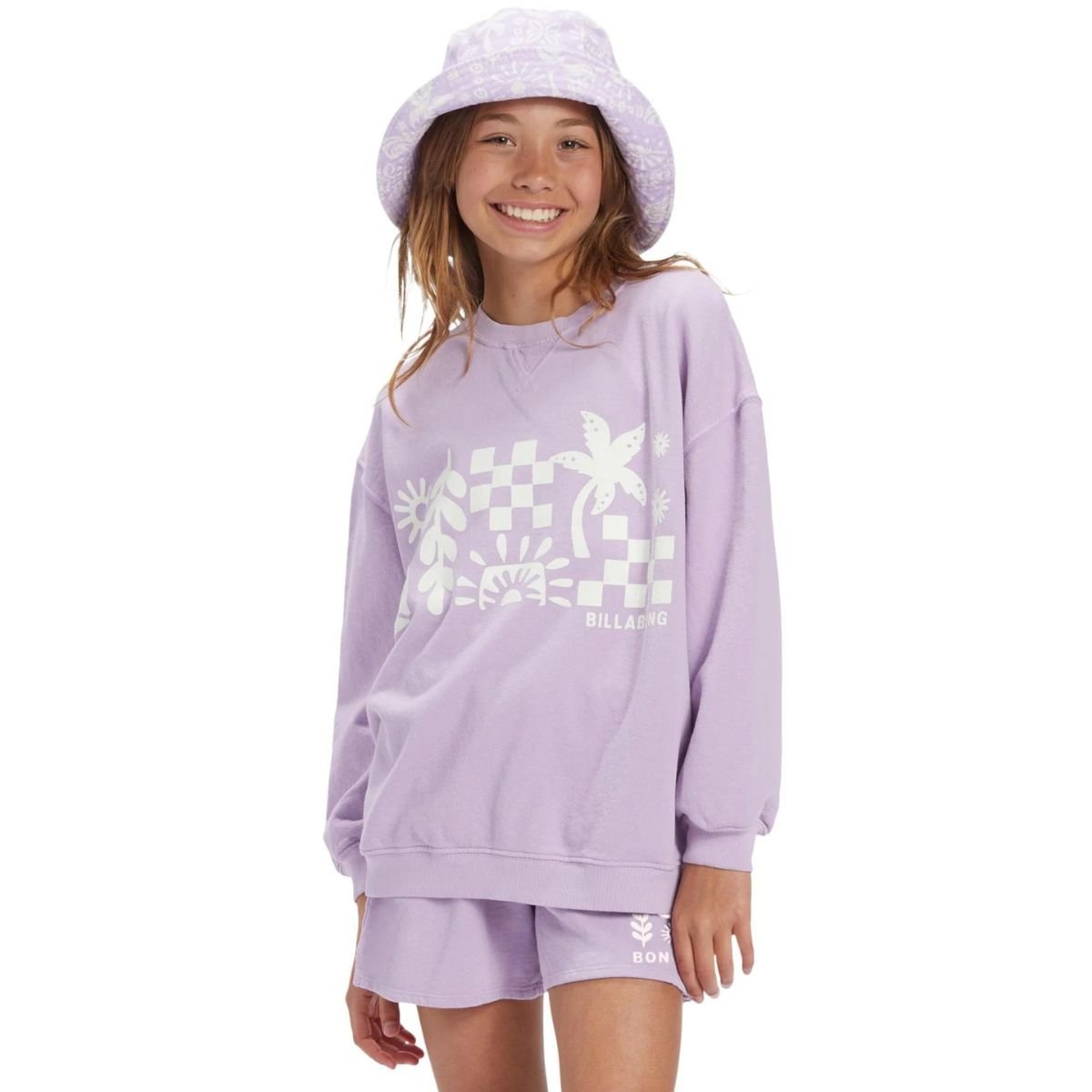 Billabong Girls Making Waves Sweatshirt in Peaceful Lilac - BoardCo