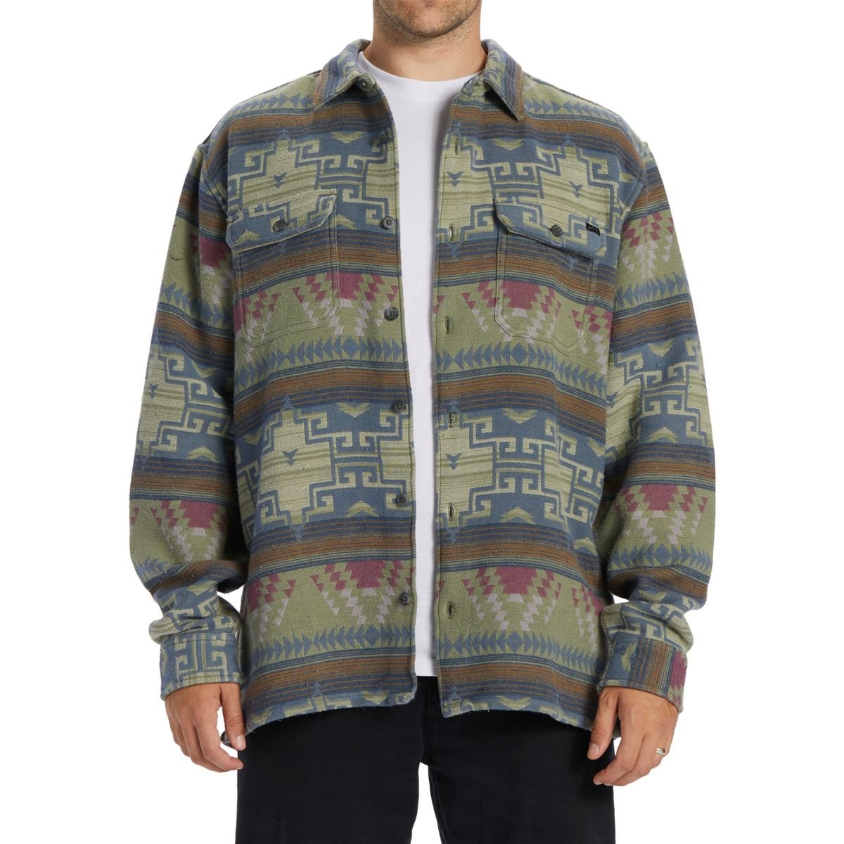 Billabong Offshore Jacquard Flannel Shirt in Sage - BoardCo