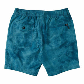 Billabong Surftrek Perf Elastic Walkshorts in Dark Teal Tie Dye - BoardCo