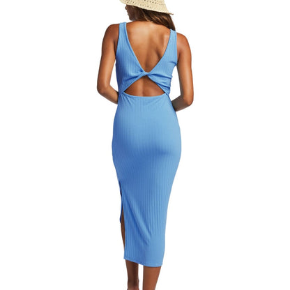 Billabong Take A Look Rib Knit Dress in Blue Daze - BoardCo
