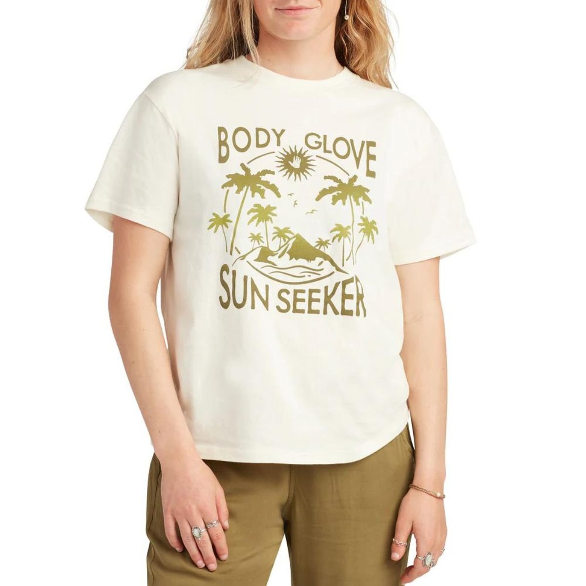Body Glove Women's Core Ombre Forest Tee in Cream - BoardCo