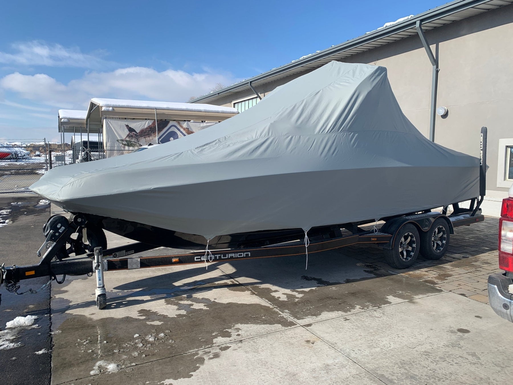 Centurion FX44 Aegis NO BIMINI Double Up Storage Cover - BoardCo