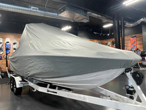 Centurion Ri245 with Dropzone Tower and Roswell bimini Double Up Storage Cover - BoardCo