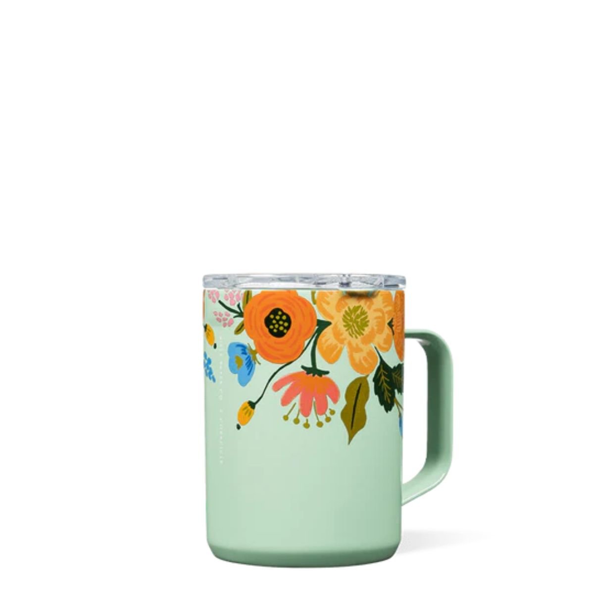 Corkcicle Rifle Paper 16oz Mug Gloss Mint Lively Floral - BoardCo