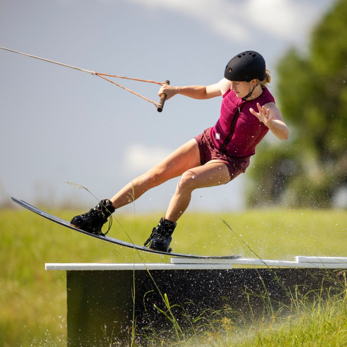 Follow Cord Ladies Comp Wake Vest in Maroon - BoardCo