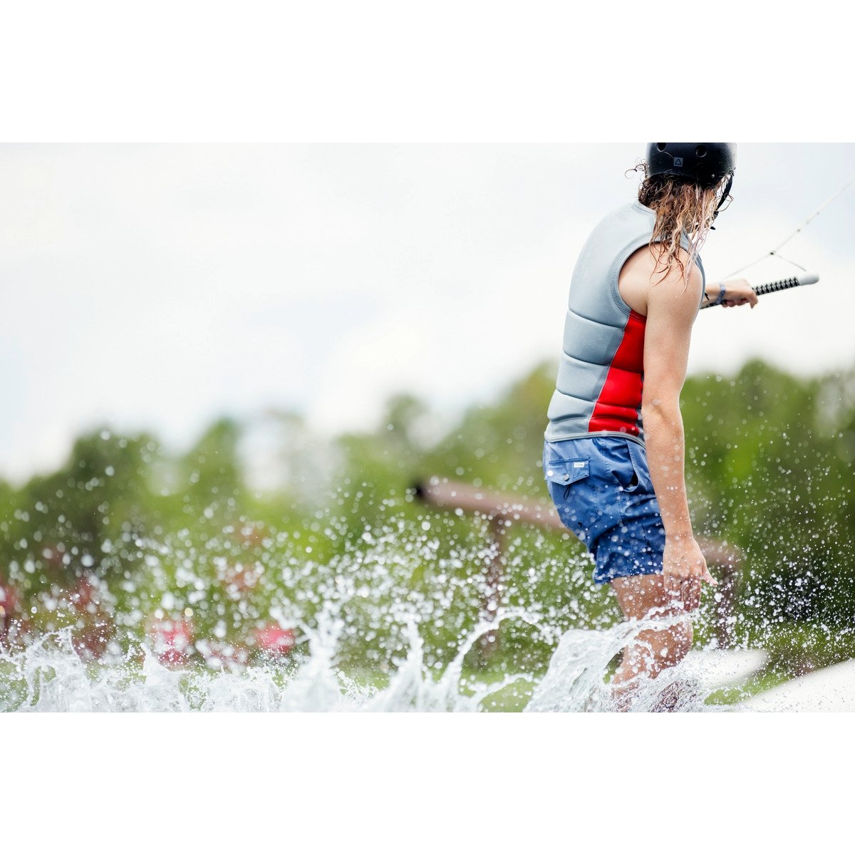 Follow Corp Mens Comp Wake Vest in Light Grey/Red - BoardCo