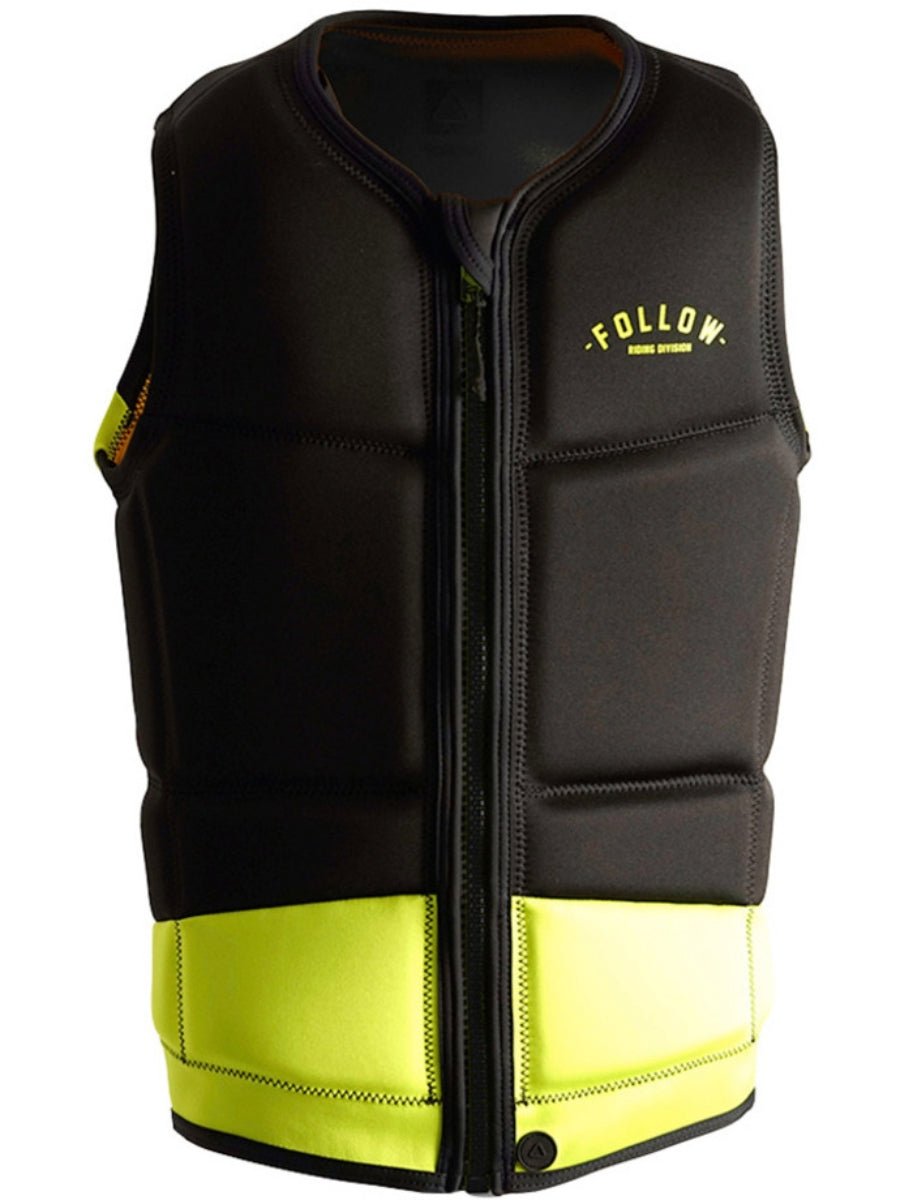 Follow Division Comp Wake Vest in Black/Slime - BoardCo