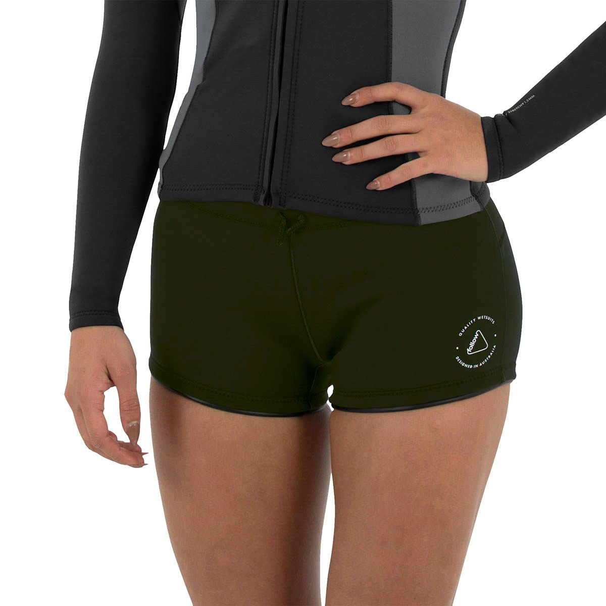 Follow Ladies 1.5mm Pro Wetty Shorts in Olive - BoardCo