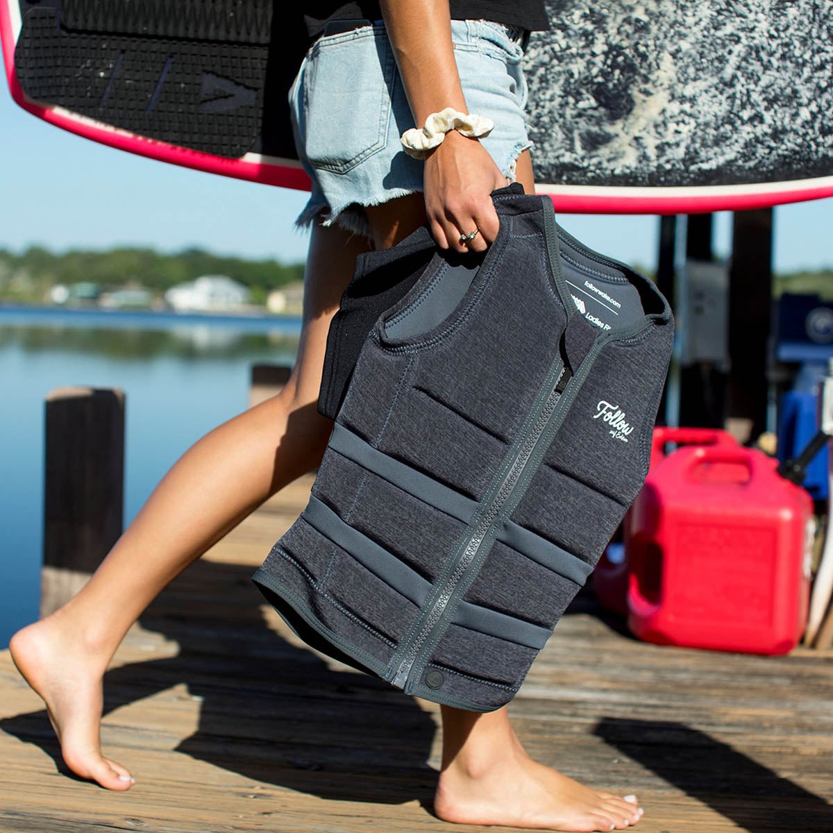 Follow Surf Edition Ladies Comp Wake Vest in Charcoal – BoardCo