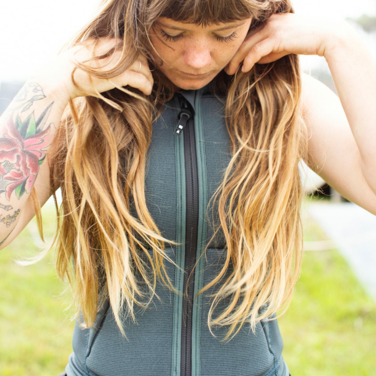 Follow The Rosa Ladies Comp Wake Vest in Olive