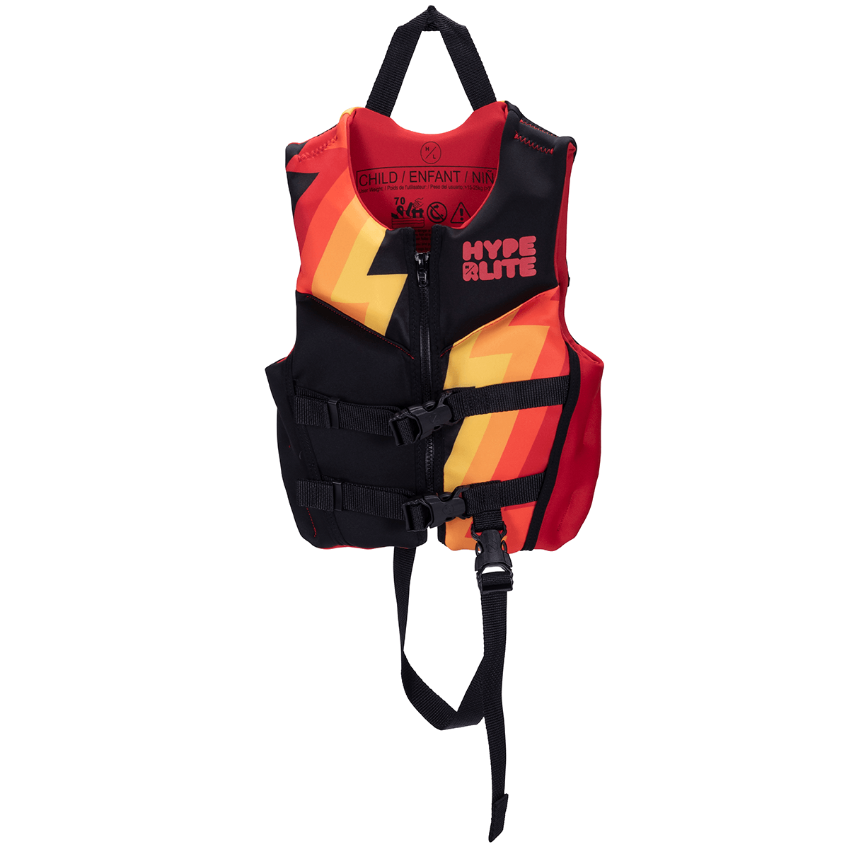 Hyperlite Boy's Child Indy CGA Life Jacket in Black/Red - BoardCo