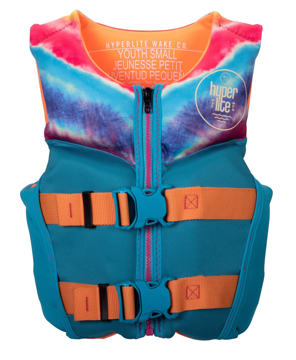 Hyperlite Girls Indy CGA Life Jacket in Aqua / Orange - BoardCo