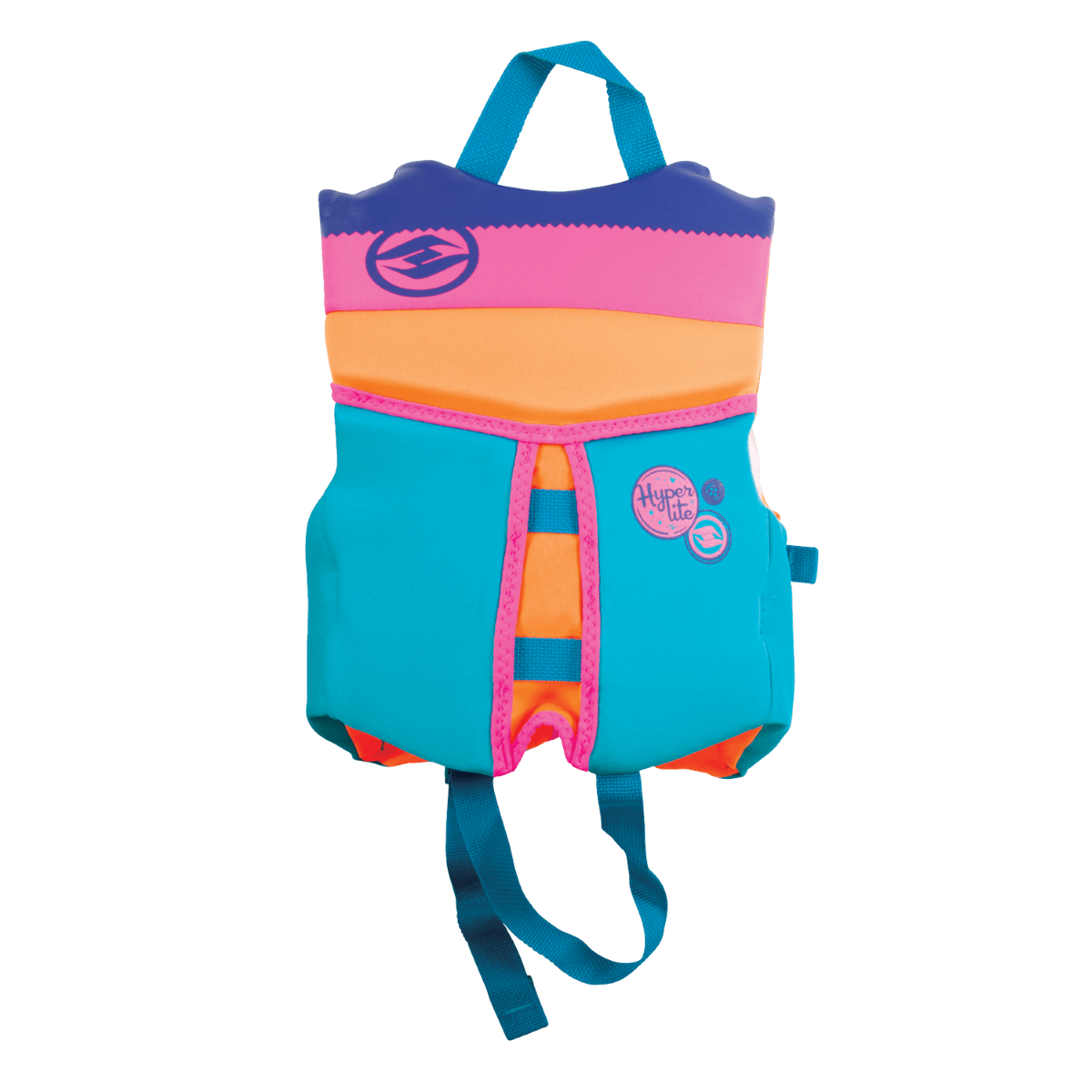 Hyperlite Girls Indy CGA Life Jacket in Aqua / Pink / Orange - BoardCo