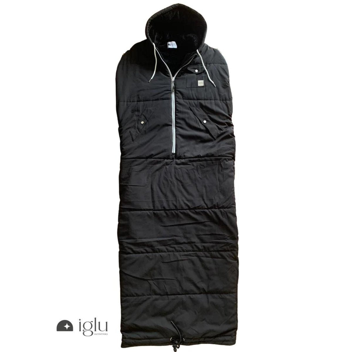 Iglu Original Fur-Lined Hooded Poncho in Black - BoardCo