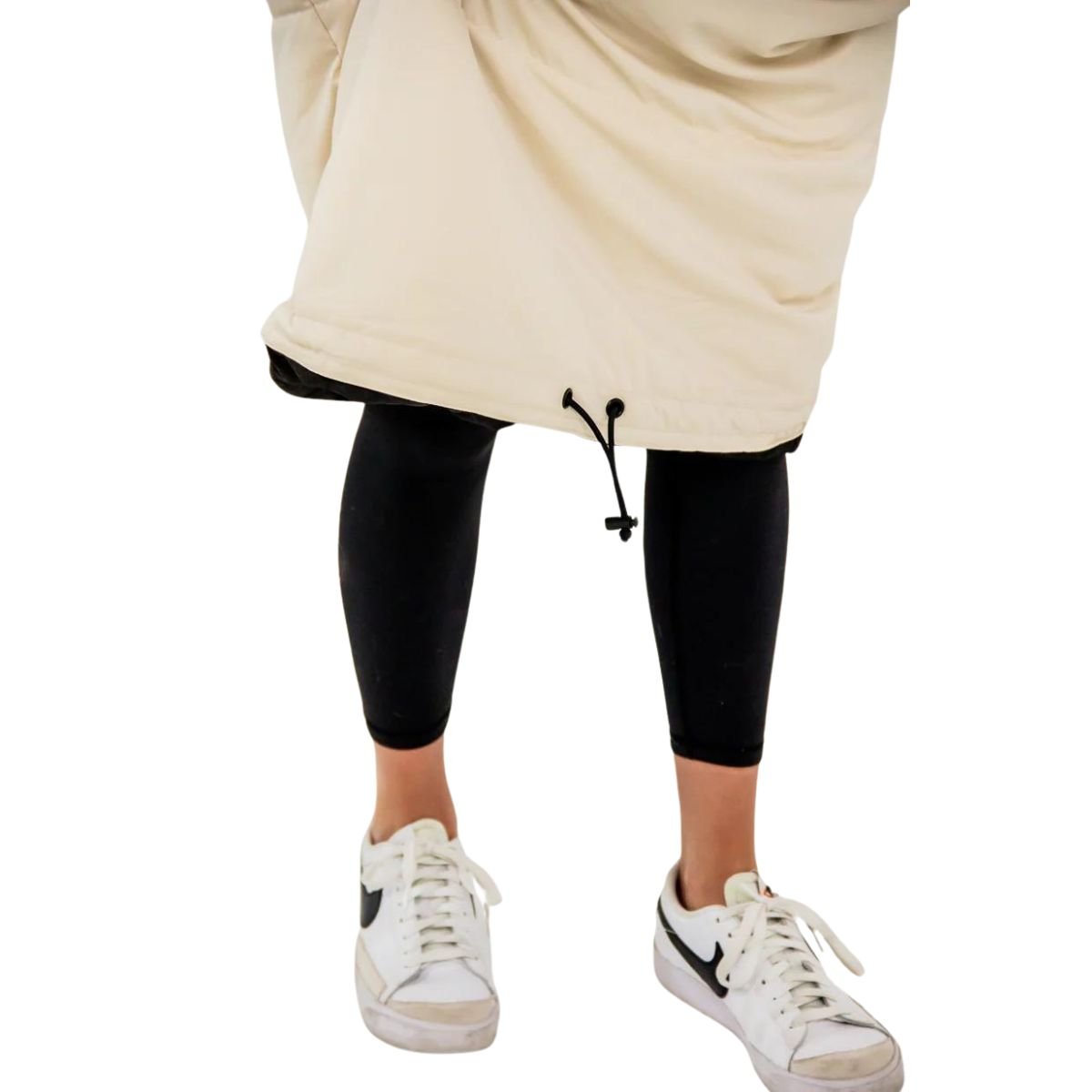 Iglu Original Fur-Lined Hooded Poncho in Ivory - BoardCo