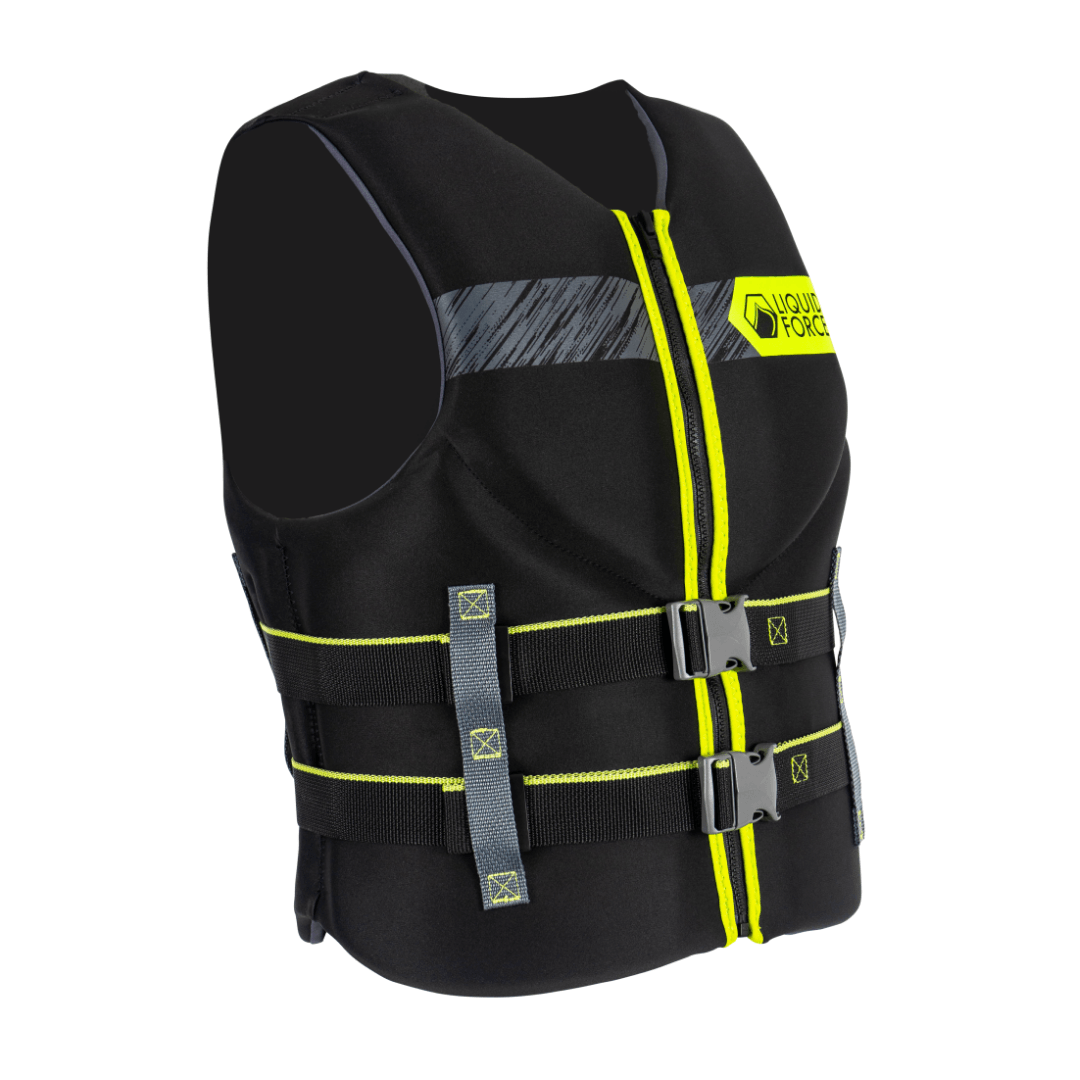 Liquid Force Classic Hinge Men's CGA Life Jacket in Black/Green - BoardCo